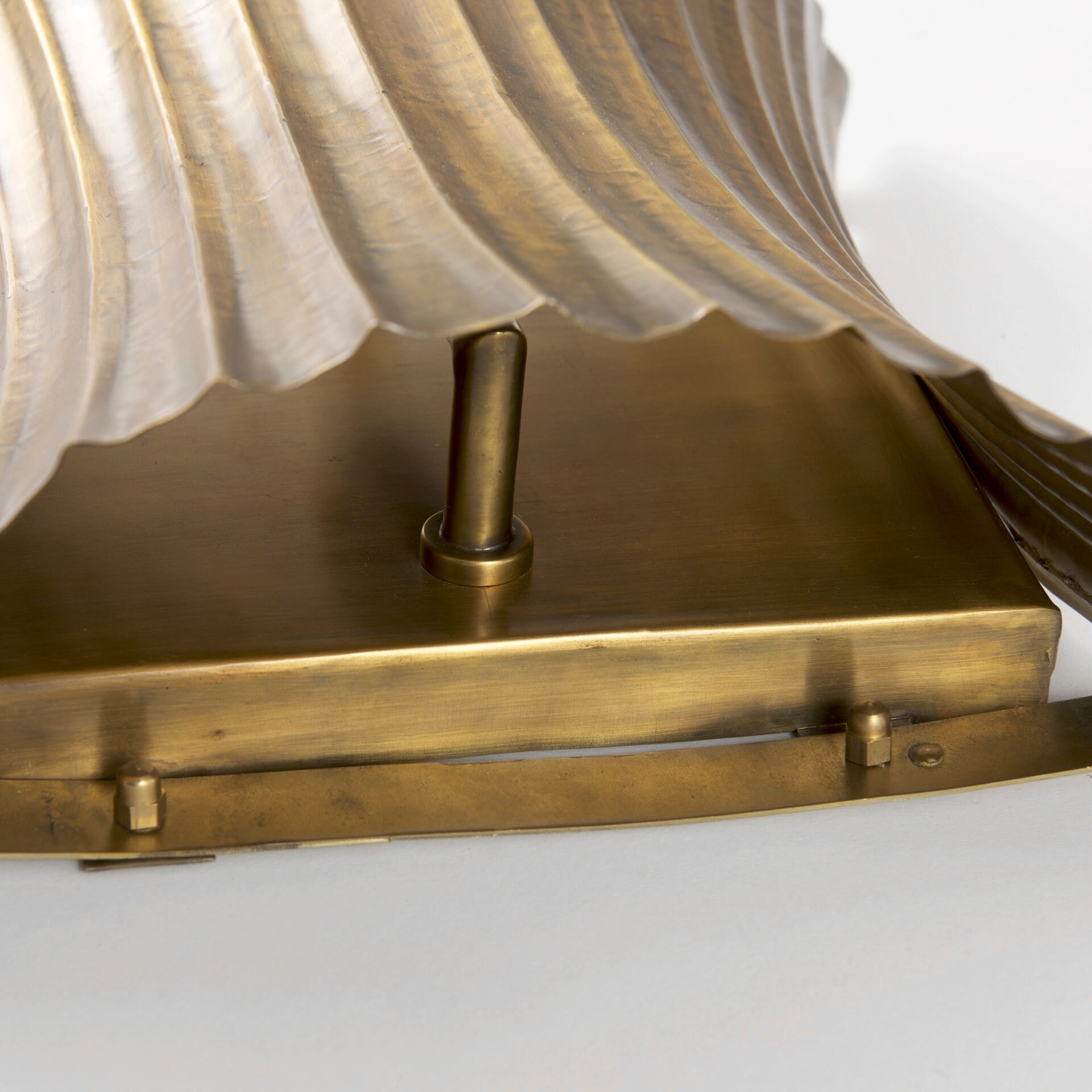 Letitia Gold Hammered Metal Fan Wall Sconce