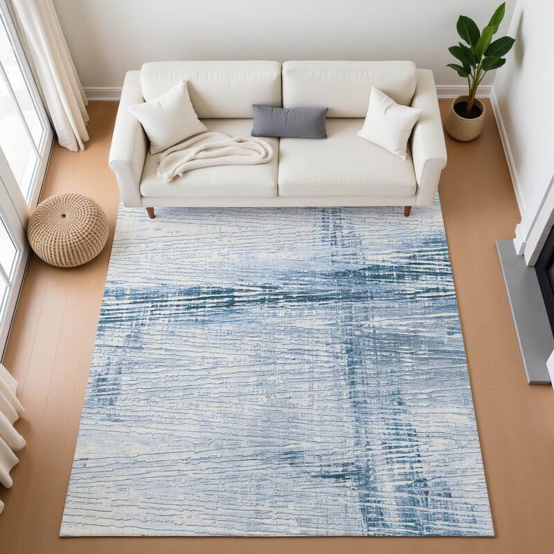 Premium Washable Super Soft Modern Ombre Mayfield Rug - Sky - 5' x 7'6"