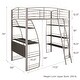 preview thumbnail 11 of 15, Avenue Greene Sansa Twin Loft Bed with Integrated Desk and Shelves