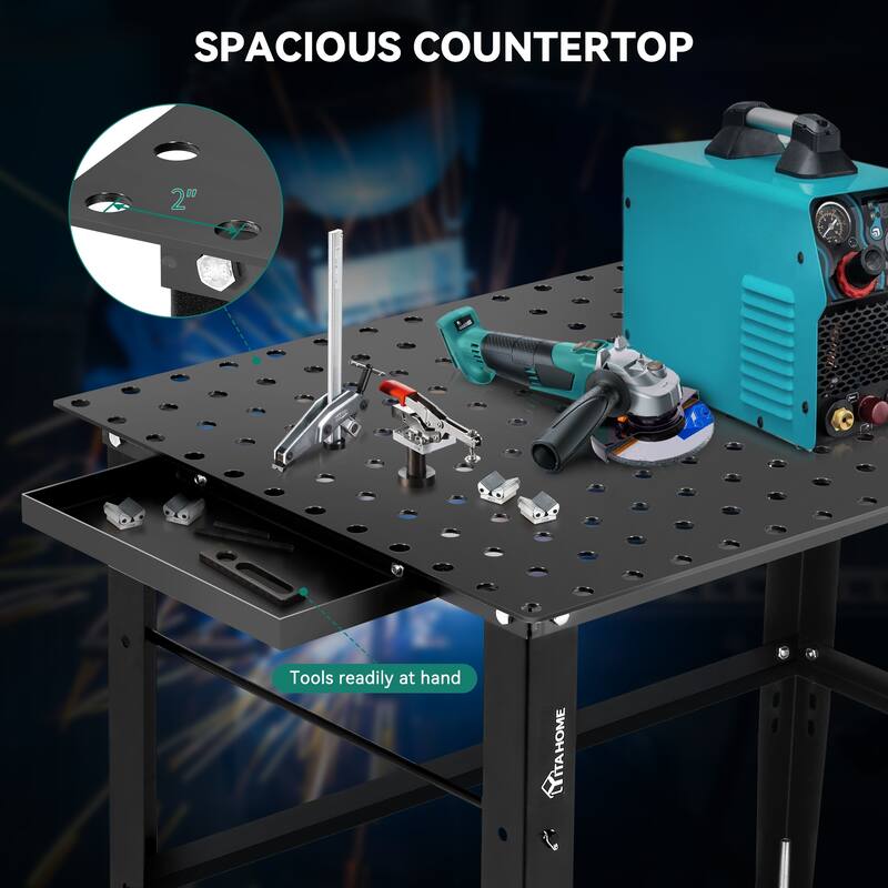 36 "x 24" Heavy-Duty Metal Welding Workbench with Tool Storage Drawer