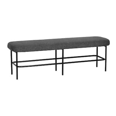 Fabric Upholstered Bench with Metal Legs - 55.1"L x 17.8"W x 17.9"H