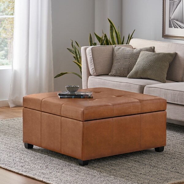 Billings Bonded Leather Storage Ottoman by Christopher Knight Home On Sale Bed Bath Beyond 33788573