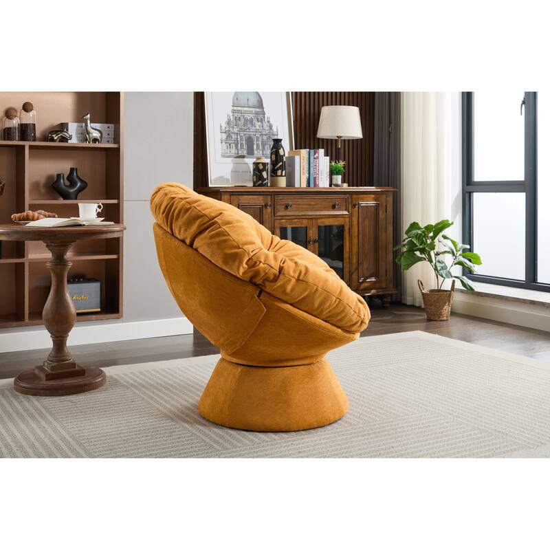 Chenille Swivel Barrel Chair for Living Room