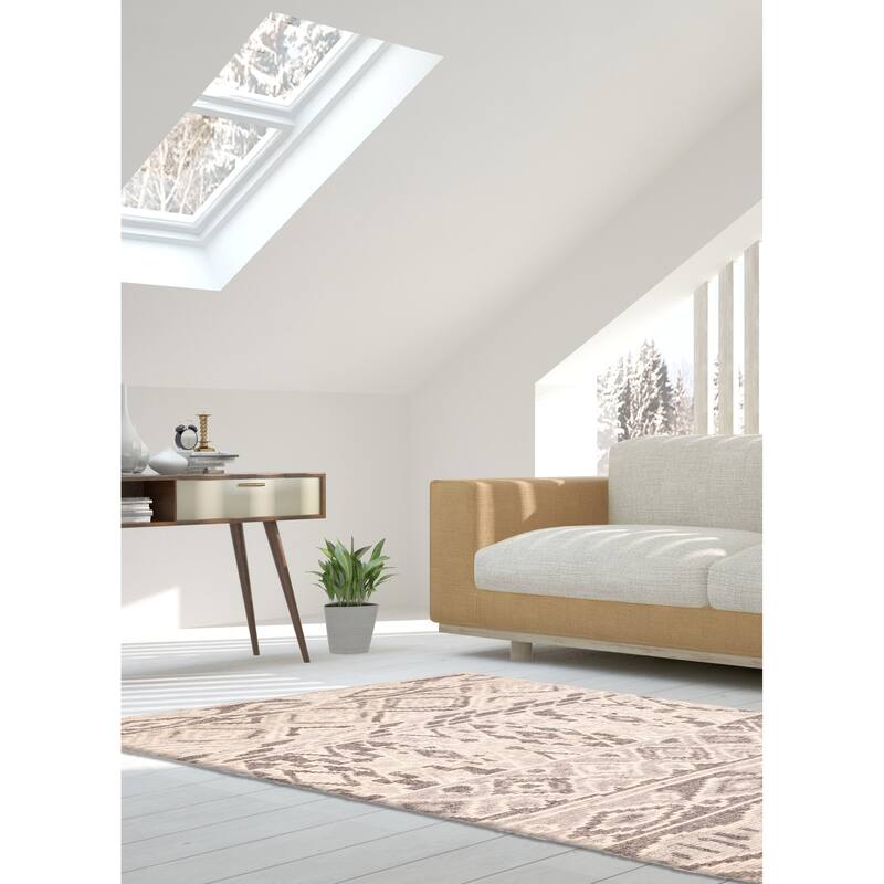 ECARPETGALLERY Hand-knotted Tangier Grey Wool Rug - 5'5 x 7'7