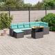 Option Black and blue 3xcorner+3xmiddle+footrest+table