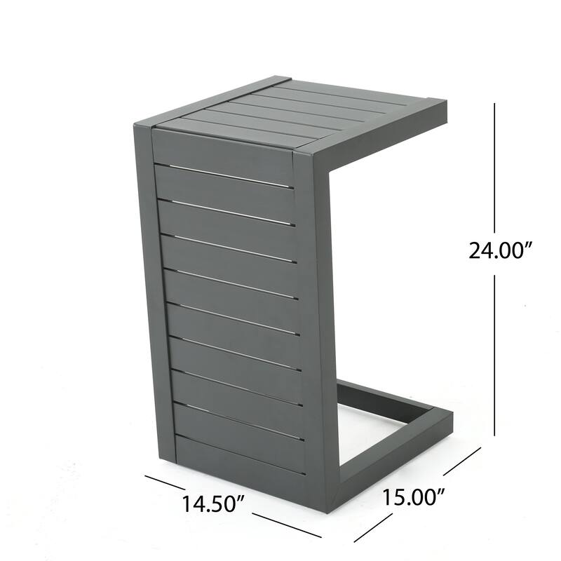 Aviara Outdoor Aluminum Club Chairs with Side Table by Christopher Knight Home