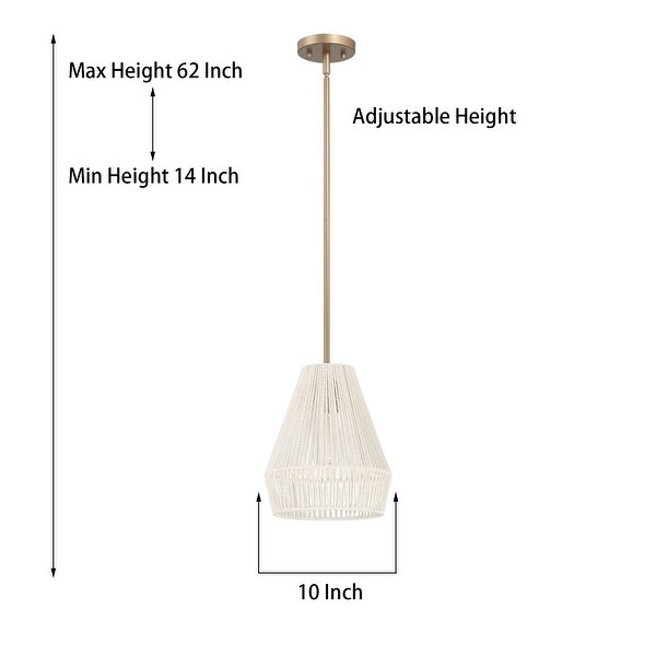 Acroma 1-light Farmhouse Coastal Boho Rattan Kitchen Island