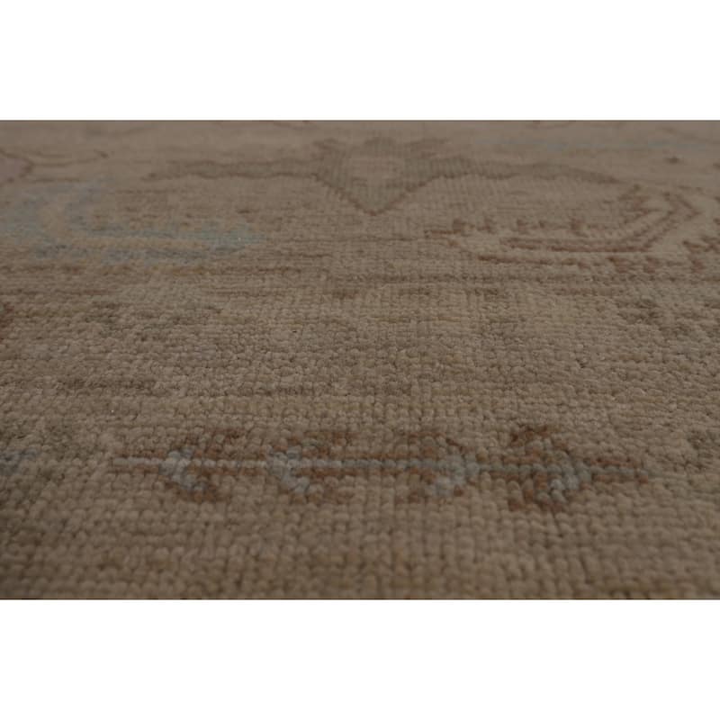 Oushak Turkish Area Rug Hand-Knotted Floral Wool Carpet - 8'1"x 9'6"