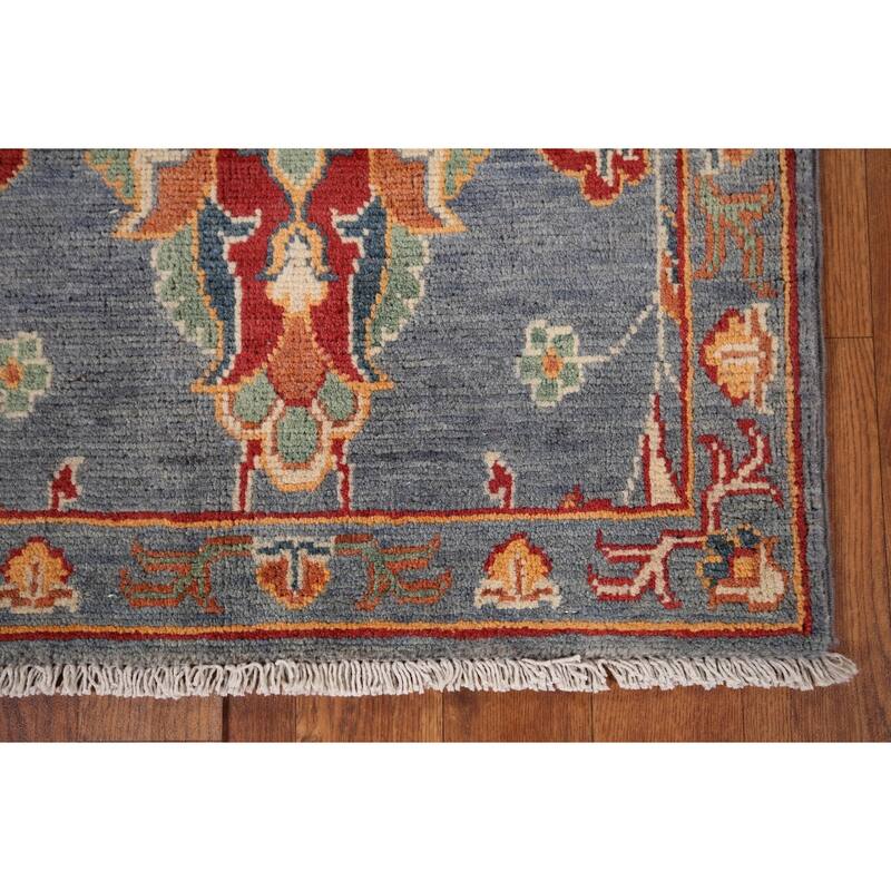 Kazak Oriental Runner Rug Handmade Traditional Blue Wool Carpet - 2'3" x 5'9"