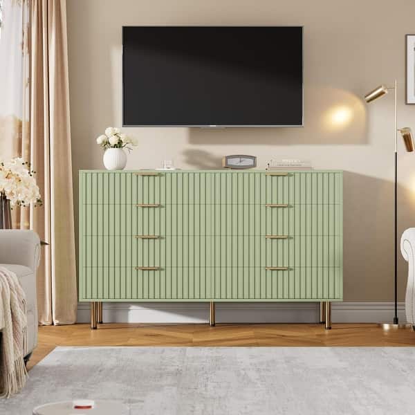 green dresser set Garvee 8-Drawer Modern Fluted Vintage Formal Dresses