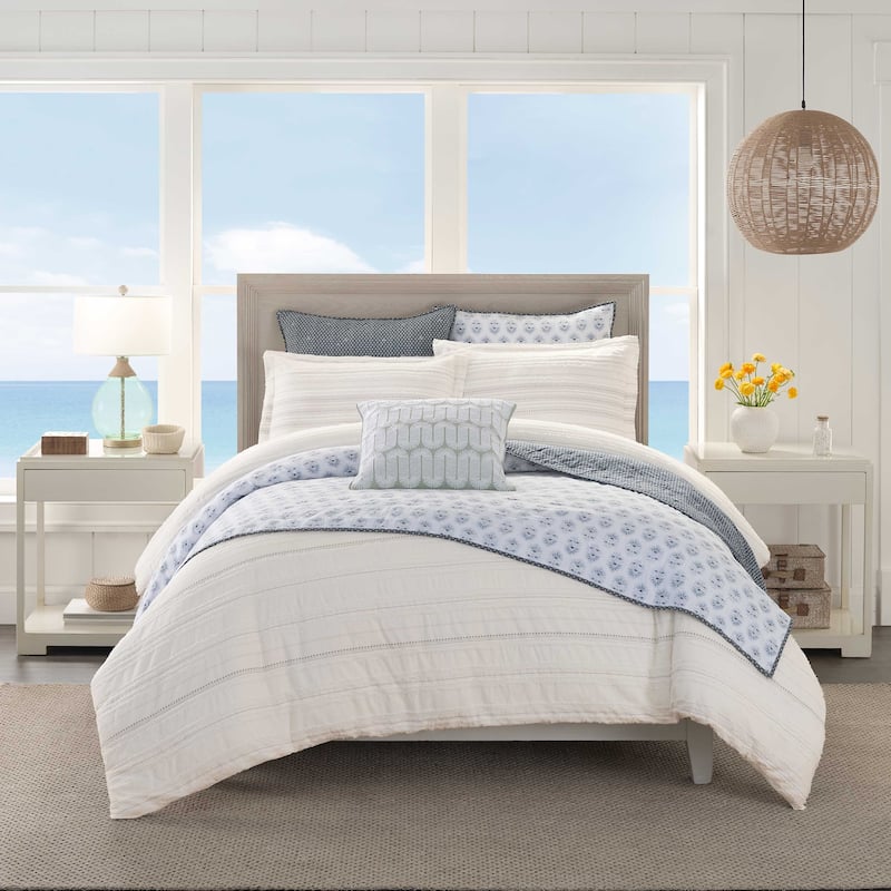 Southern Tide Oceanside Comforter Set - Gray/White - Queen