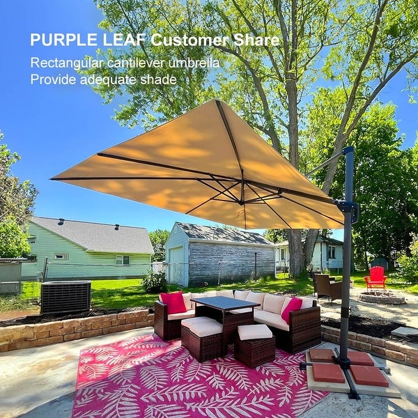 PURPLE LEAF 9 x 11.5 ft 360 Degree Rotation Patio Cantilever