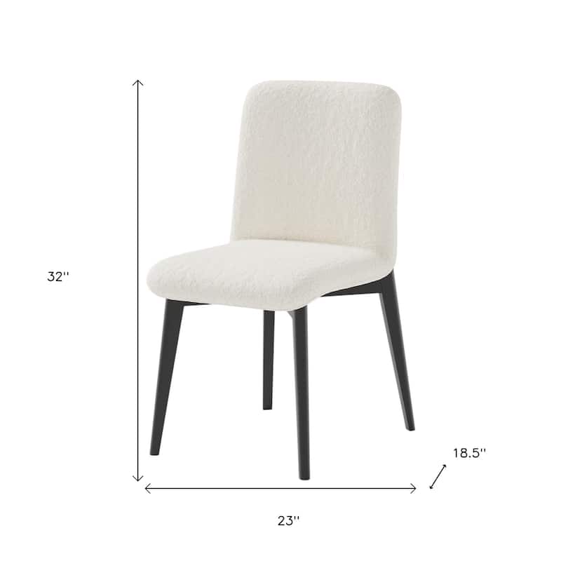 HomeRoots Set of Two White and Black Upholstered Boucle Dining Side Chairs - 23' X '32' X '18.5
