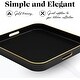 preview thumbnail 2 of 4, American Atelier Black Serving Square Tray with Gold Trimming & Handles - Black/Gold - 13.3 x 13.3 in