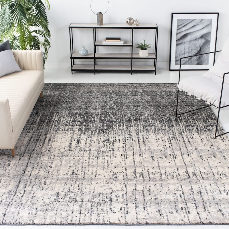 SAFAVIEH Retro Klazina Modern Abstract Rug - 9' x 12' - Black/Light Grey