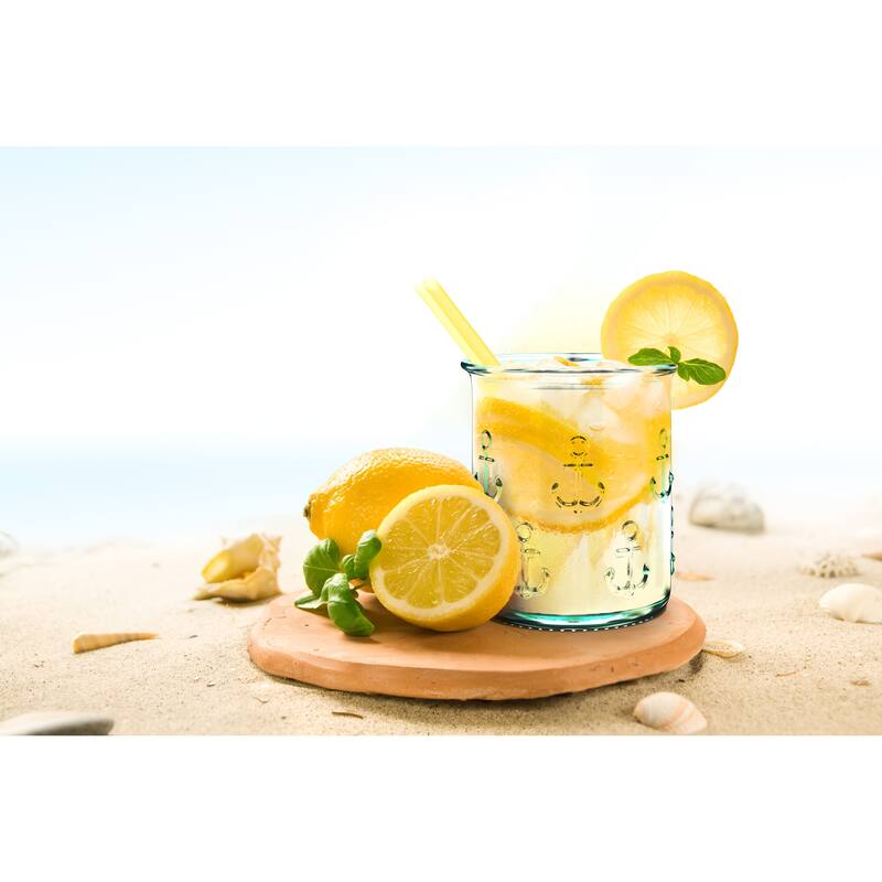 Amici Home Set of 6 Italian Recycled Anchor DOF Drinking Glasses - 12 Oz