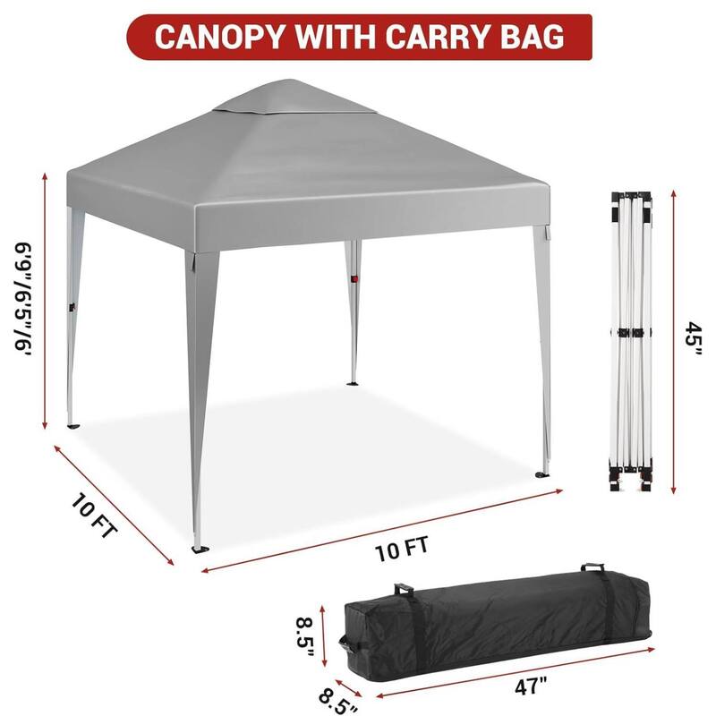 10X10 Pop Up Canopy Tent for Patio, Beach, Backyard