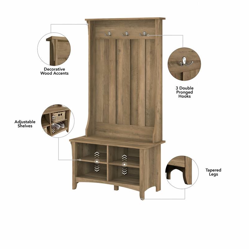 Salinas Hall Tree with Shoe Storage Bench by Bush Furniture