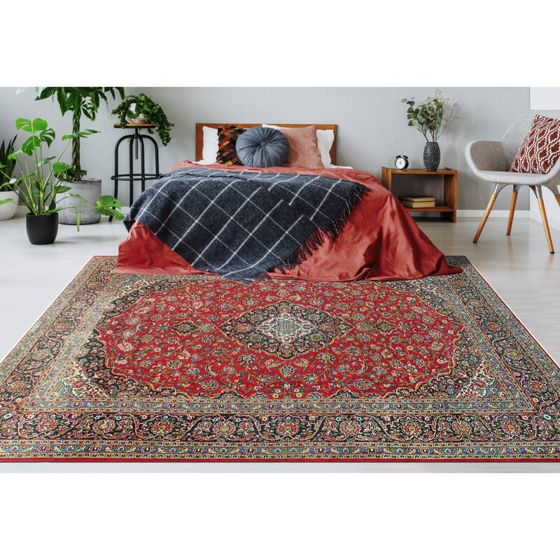 Vintage Distressed Andrew Red/Navy Rug - 9'3" x 12'5"