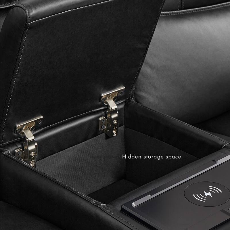 94.5'' W Faux Leather Dual-Power Oversized Width Seat Loveseat with Wireless Charging, Reading Light