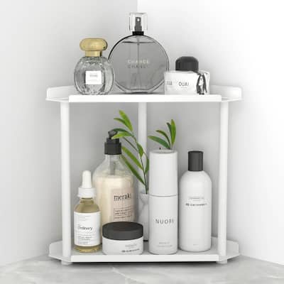 Corner Bathroom Counter Organizer - 10.6"D x 5.9"W x 10.6"H