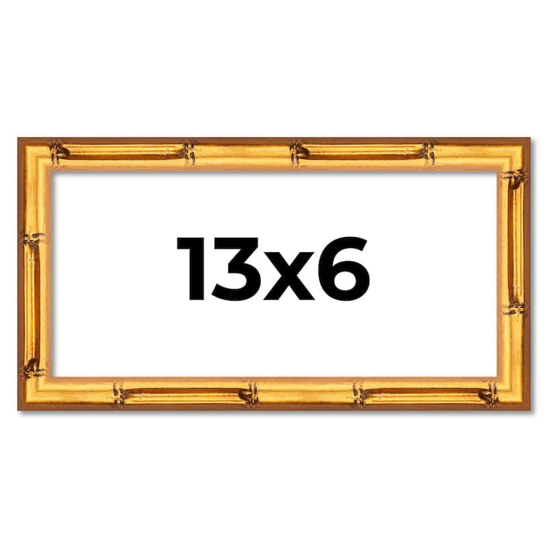 13x6 Frame Gold Bamboo Picture Frame Modern Photo Frame Includes UV Acrylic Shatter Guard Front Acid Free Foam Backing Board