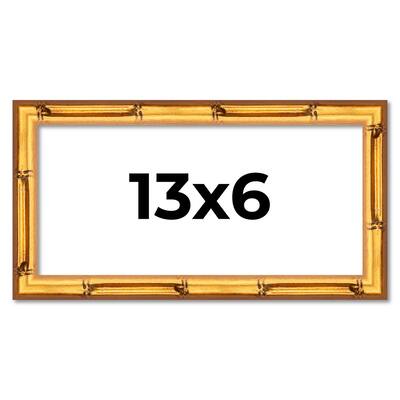 13x6 Frame Gold Bamboo Picture Frame Modern Photo Frame Includes UV Acrylic Shatter Guard Front Acid Free Foam Backing Board