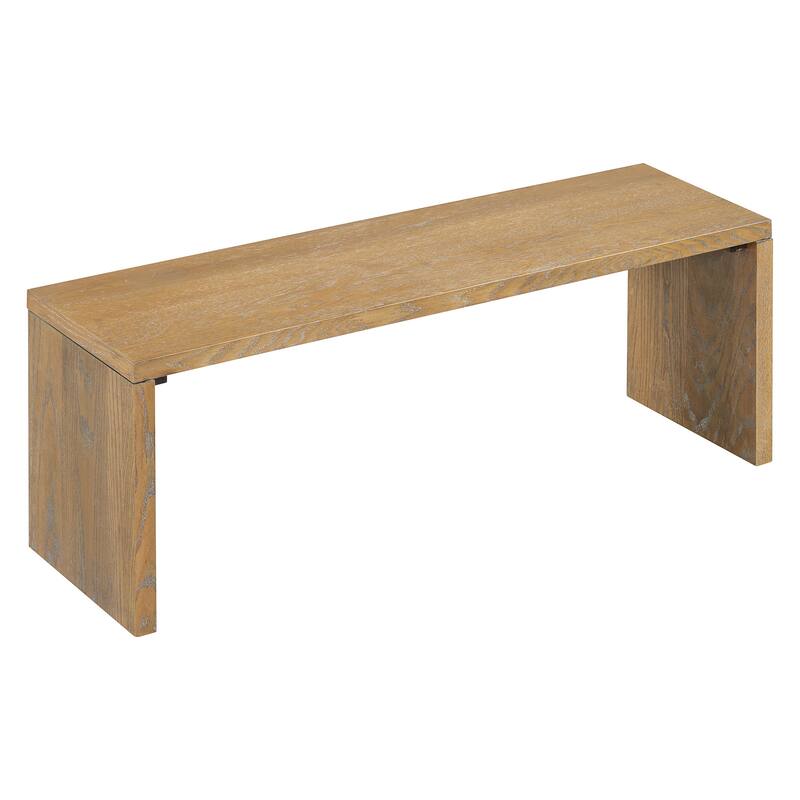 3-piece Farmhouse Style Simple Dining Set, Dining Table and 2 Benches, for Dining Room, Kitchen and Living Room (Natural
