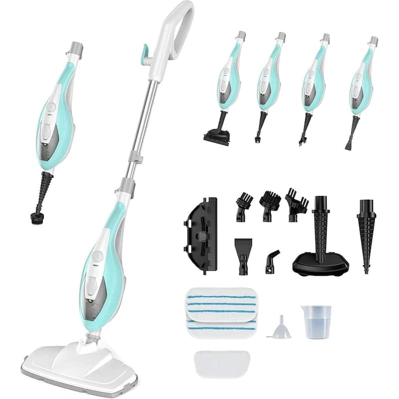 Steam Mop 10 in 1 MultiPurpose Handheld Steam Cleaner Detachable Floor Steamer - Green