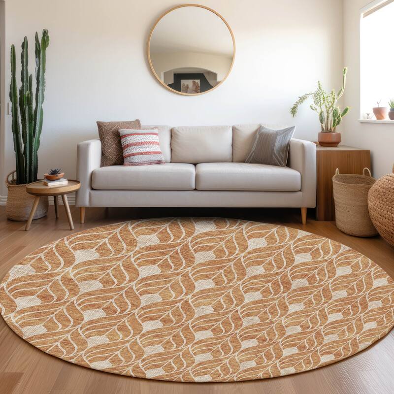 Machine Washable Indoor/ Outdoor Chantille Geo Teardrop Rug