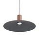 preview thumbnail 3 of 2, Golden Lighting Faroe 20in Integrated LED Pendant in Coffee/Black Felt - Brown