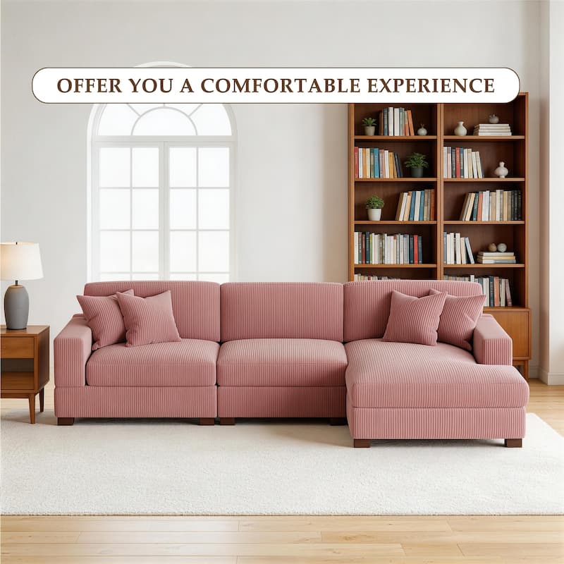 Oversized L-shaped Modular Sectional Sofa with Chaise Lounge