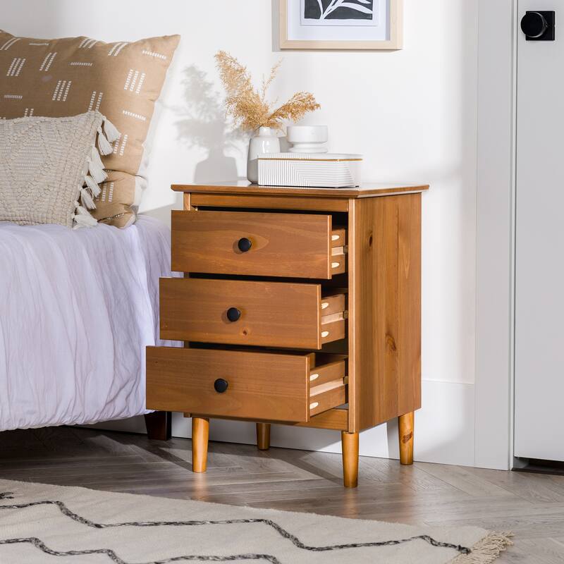 Middlebrook Bullrushes Solid Wood 3-Drawer Nightstand