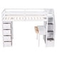 preview thumbnail 6 of 58, Twin Loft Bed with Storage Drawers ,Desk and Stairs with Shelves - White