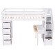 preview thumbnail 6 of 18, Twin size Loft Bed with Storage Drawers ,Desk and Stairs, Wooden Loft Bed with Shelves, No box spring required- White