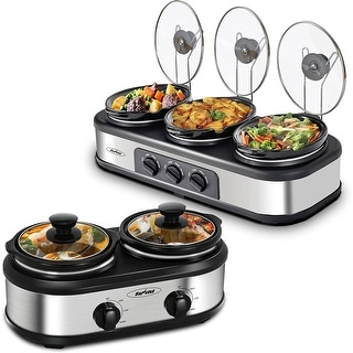 Slow Cooker, Dual and Triple Slow Cooker Buffet Server Multiple Pot Food  Warmer - Bed Bath & Beyond - 37532100