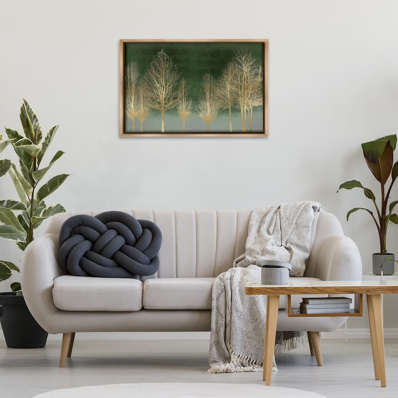 Stupell Gold Gradient Forest Framed Floater Canvas Wall Art Design By Kate Bennett