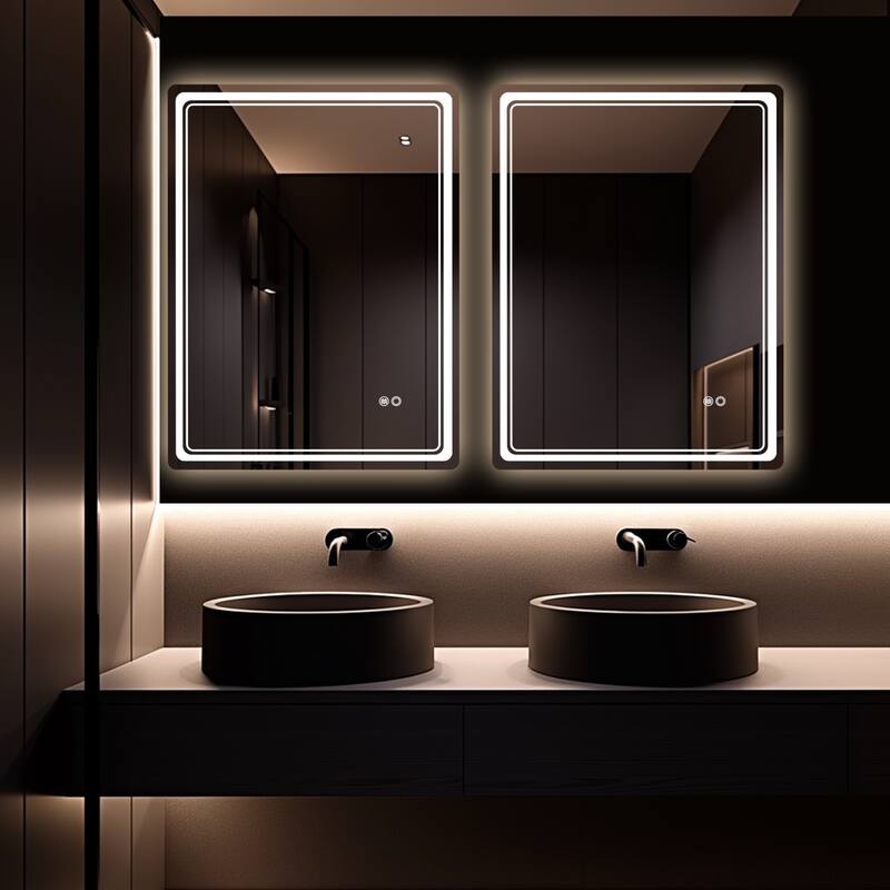Wallbeyond 3-Tone Modern Style Frameless Rectangular LED Wall Mirror