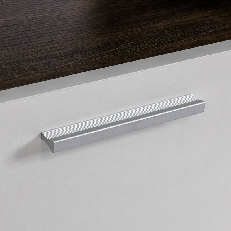 GDF Studio - Modern Particle Board TV Stand with Toughened Glass Shelf and LED Lights, Quick Assembly