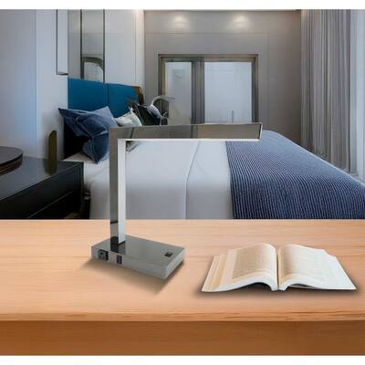 Modern LED Desk Lamp with USB Charging Port and Power Outlet for Office Home Study
