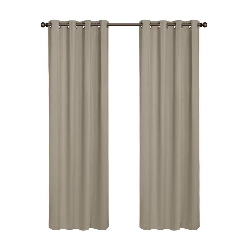 Linen Slub Blackout Grommet Curtain Pair(2 Panels)