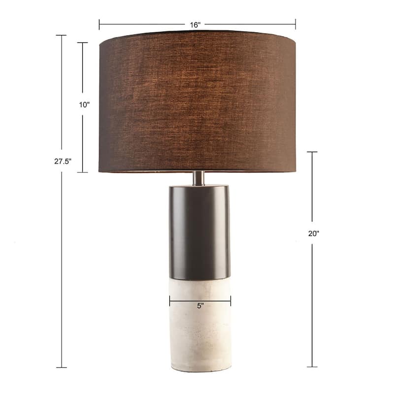 28" Modern Concrete Living Room Table Lamp
