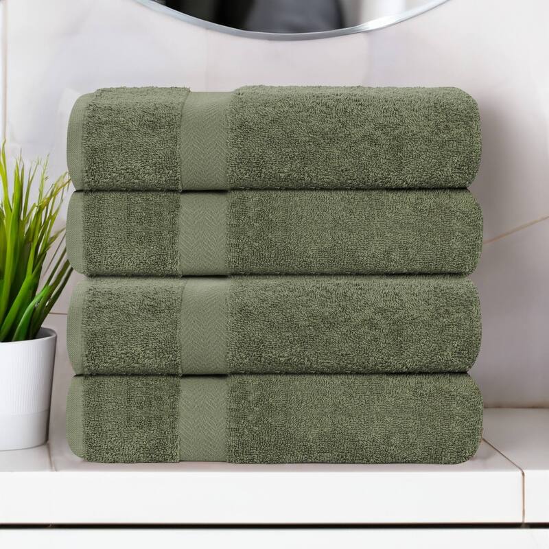 Superior Franklin Cotton Lightweight Bath Towel Set of 4 - Forest green