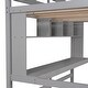 preview thumbnail 5 of 7, Gray Sturdy Twin Size Loft Bed with Desk, Shelves, and Ladder for Kids