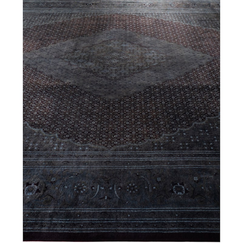 Overdyed One-of-a-Kind Hand-Knotted Area Rug - Black - 10' 2" x 14' 6"