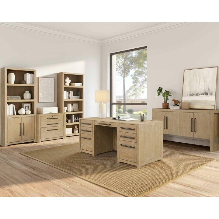 Modern Wood Sideboard, Dining Storage, TV Stand, Entertainment Console, Storage Cabinet, Fully Assembled, Light Brown