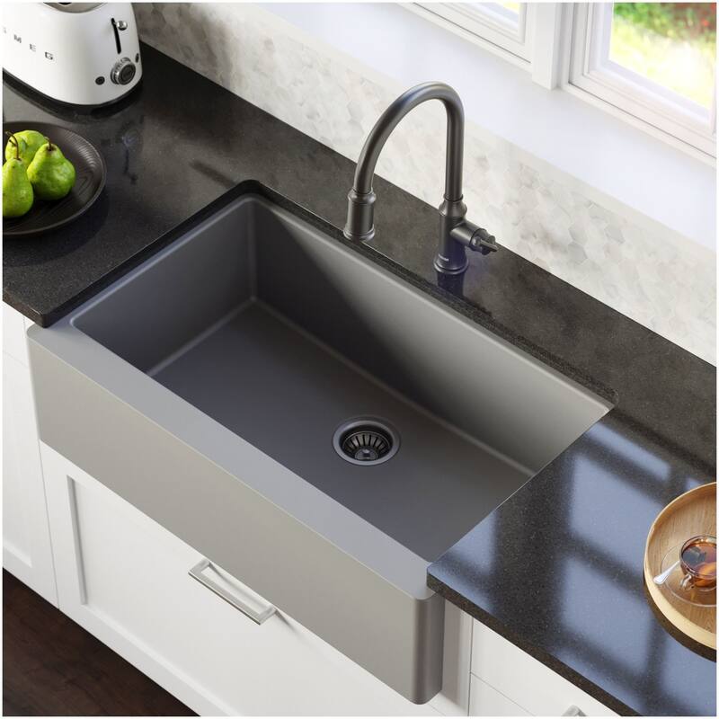Karran USA QA-740-PK1 Quartz QA 34" Farmhouse Single Basin Quartz