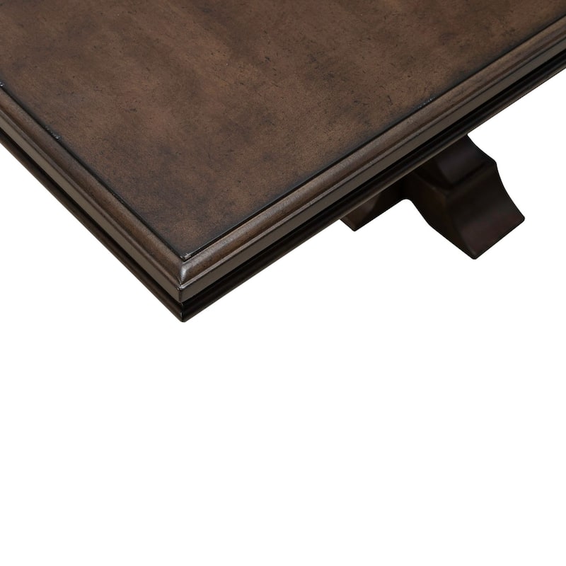 Arden Road Dining Room Trestle Table in Satin Cherry Brown - Width 42" x Depth 108" x Height 30"
