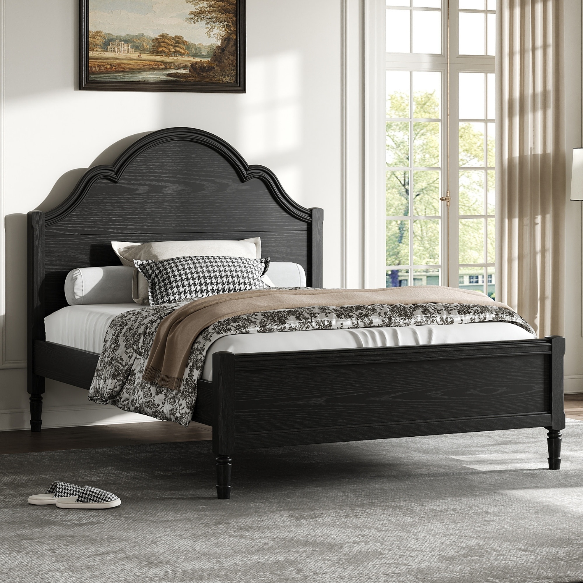Christopher Knight Home - Haven Platform Bed Solid Wood with Arch Headboard and Footboard