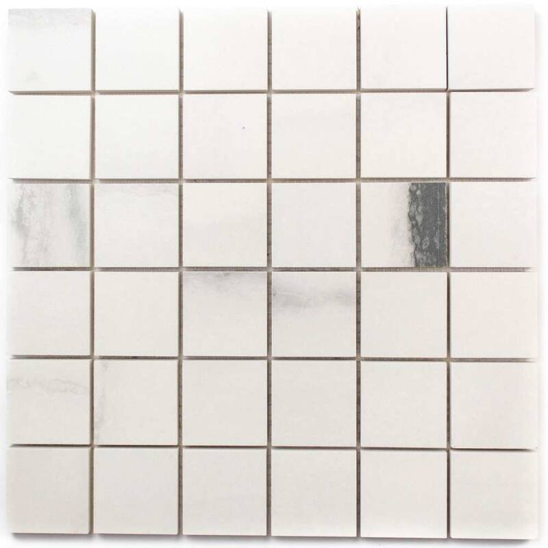 Penthouse 2x2 Matte Porcelain Grid Mosaic Tile - Floor, Wall, Backsplash - 4 x 4 Sample - White Fantasy